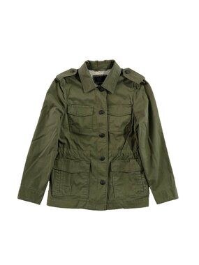 Banana Republic Jacket Womens Size S Green Modern Fit Classic Twill Utility